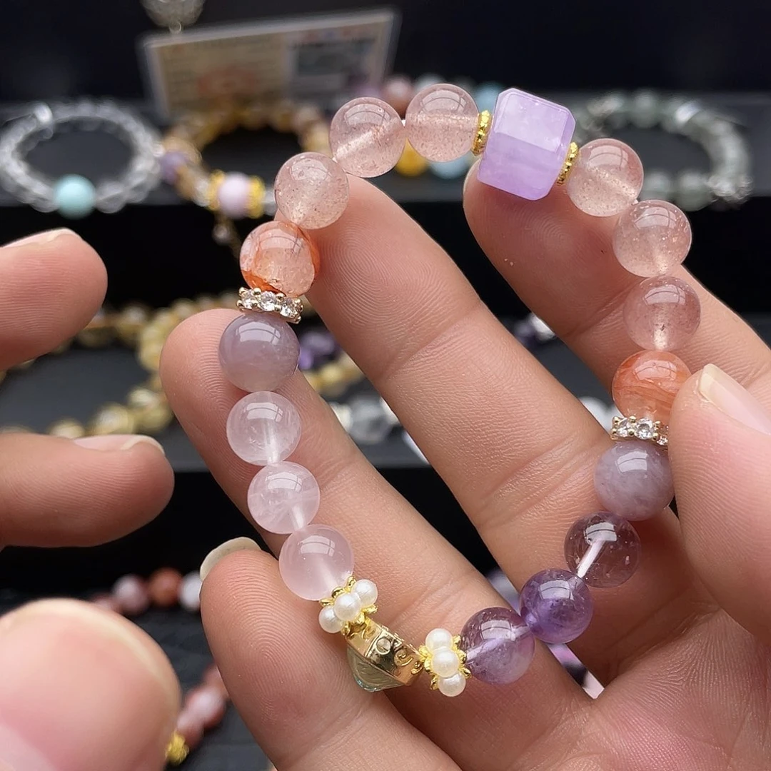 水晶手链未镶嵌草莓晶原创