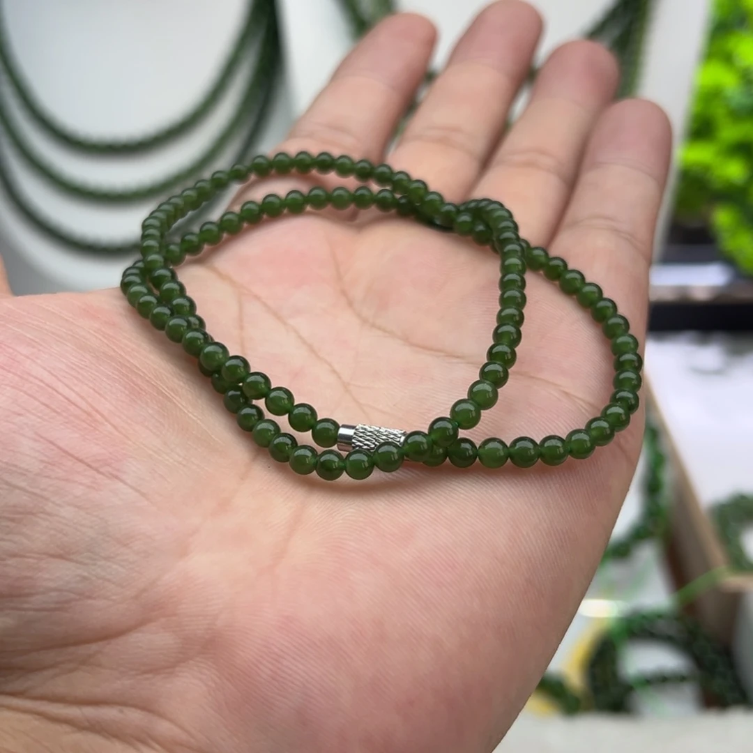 和田玉（碧玉）未镶嵌颈饰卡4 菠菜