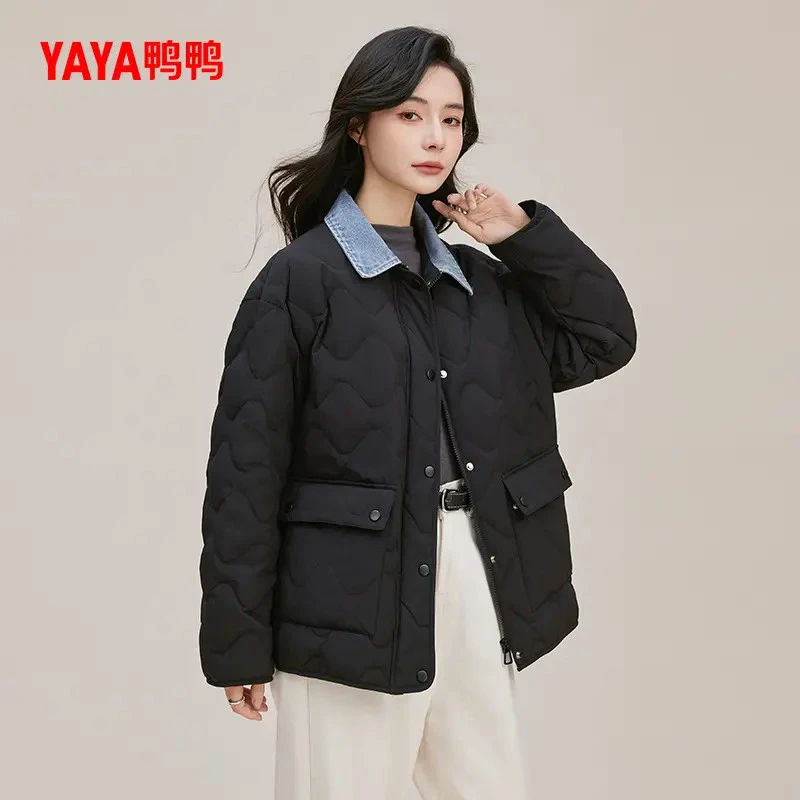YAYA鸭鸭春季轻薄款羽绒服女士时尚百搭休闲立领短款YE5B600845L