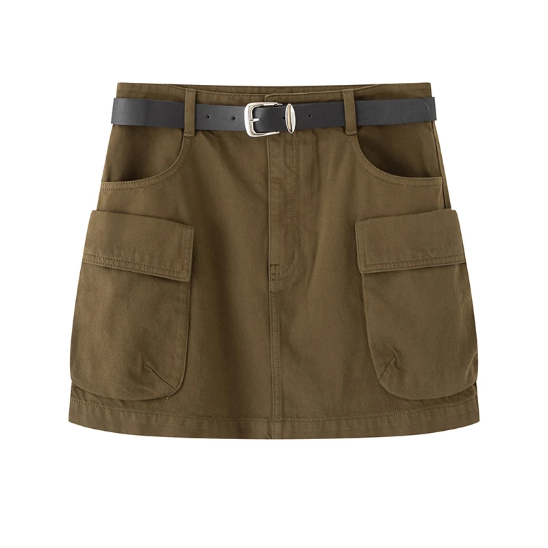 艾家商场同款高腰显瘦工装半身裙3008