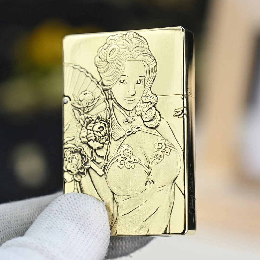 EIFFEL/埃菲尔煤油打火机小重甲E88浮雕潘金莲雕刻男友礼物手工