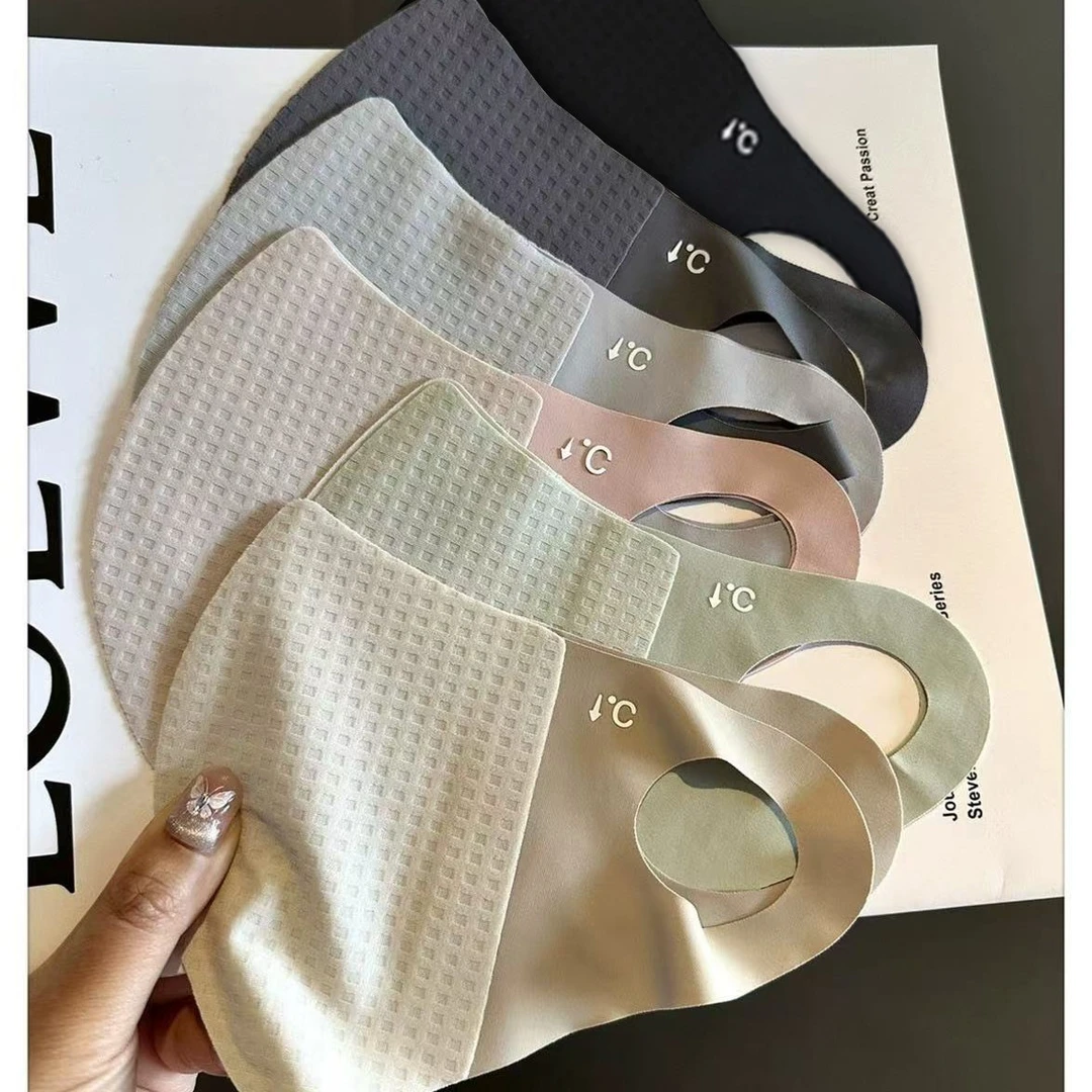 华夫格夏季防晒口罩女户外防护防紫外线遮阳蜂窝透气可爱薄款口罩