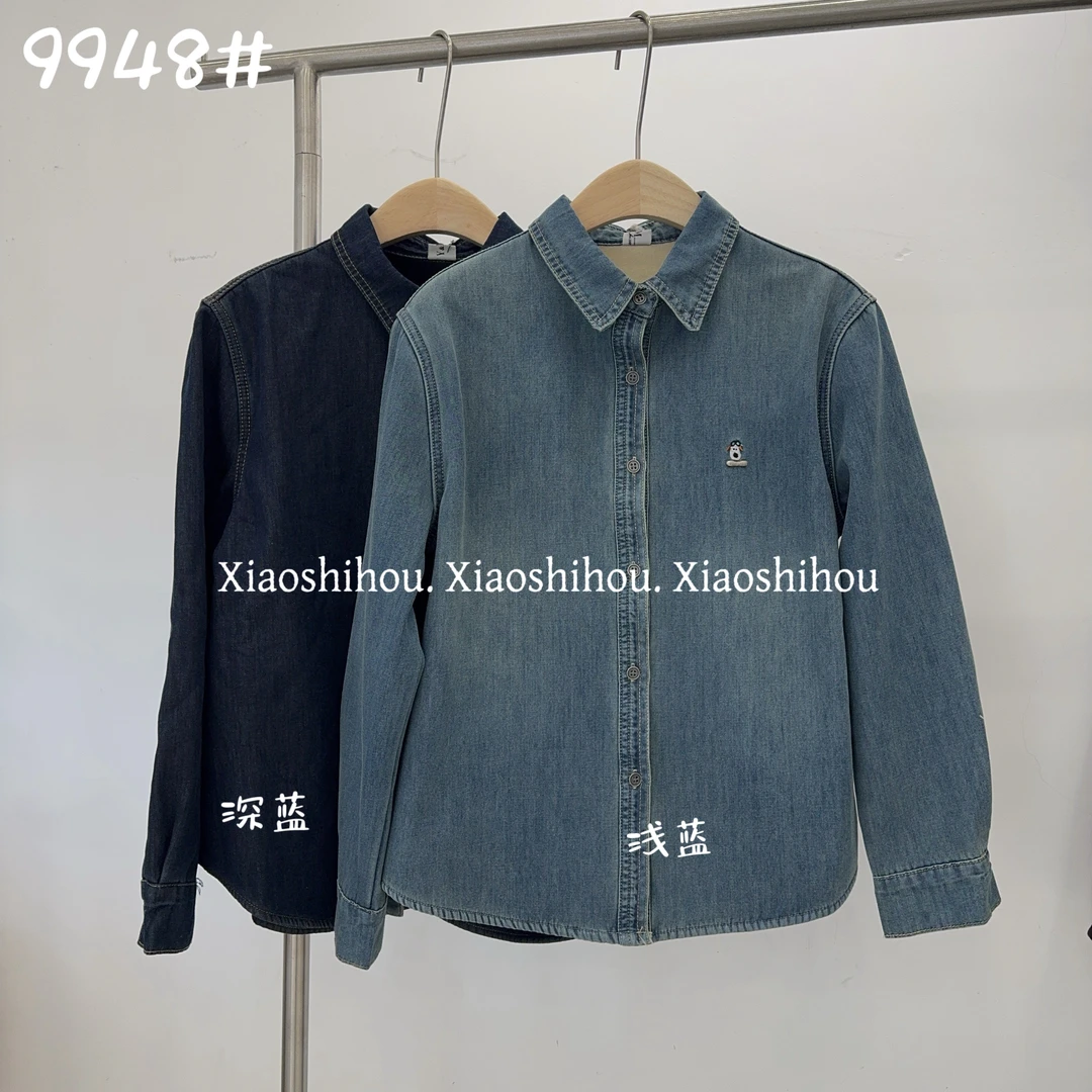 小时候女装加绒牛仔小狗衬衫9948