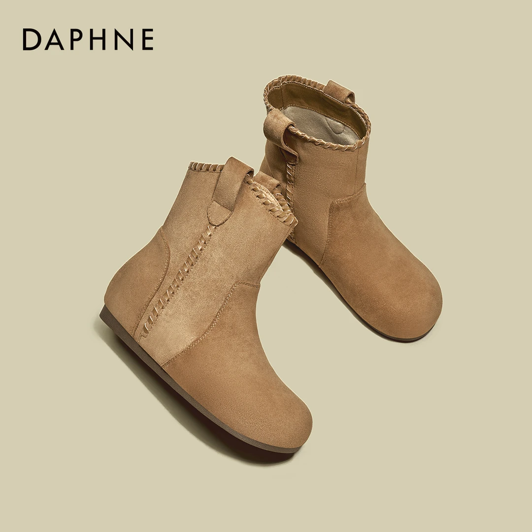 达芙妮美拉德西部靴女2025秋季新款复古百搭小个子内增高勃肯短靴