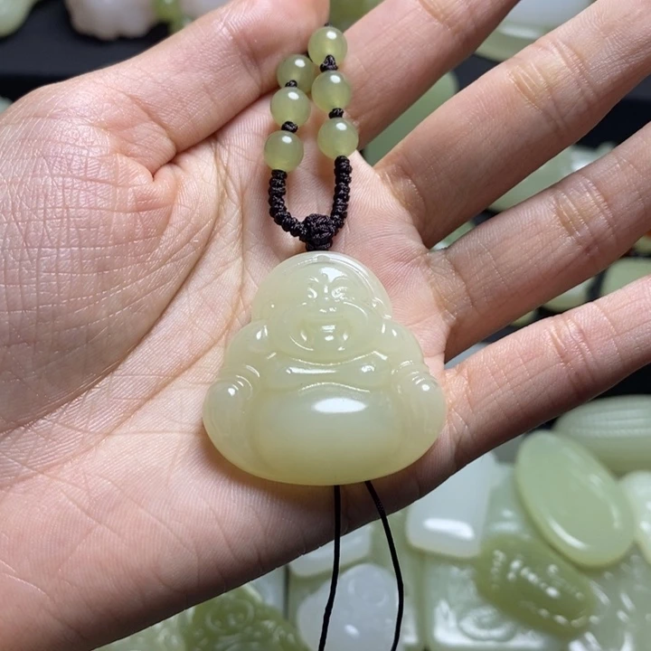 六****浅晴水弥勒佛35mm带绳子