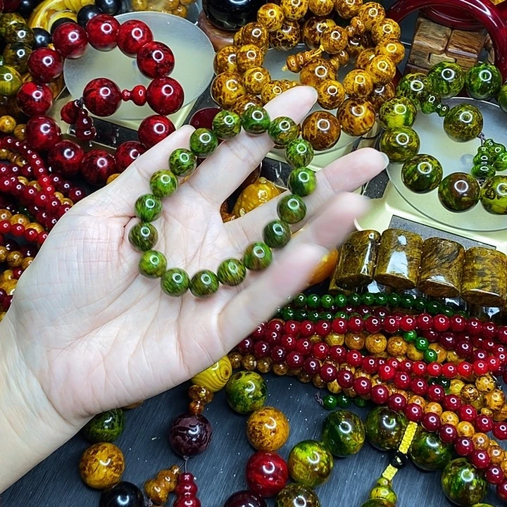 松木琥珀木文玩手串