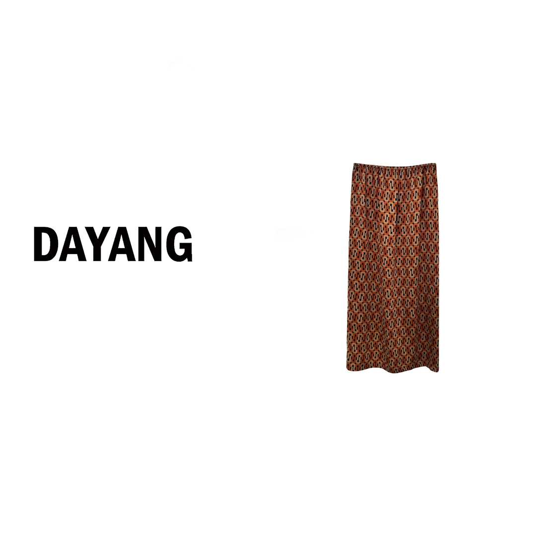 【DAYANG】俄罗斯方块 饼干味垂感后开叉半身裙