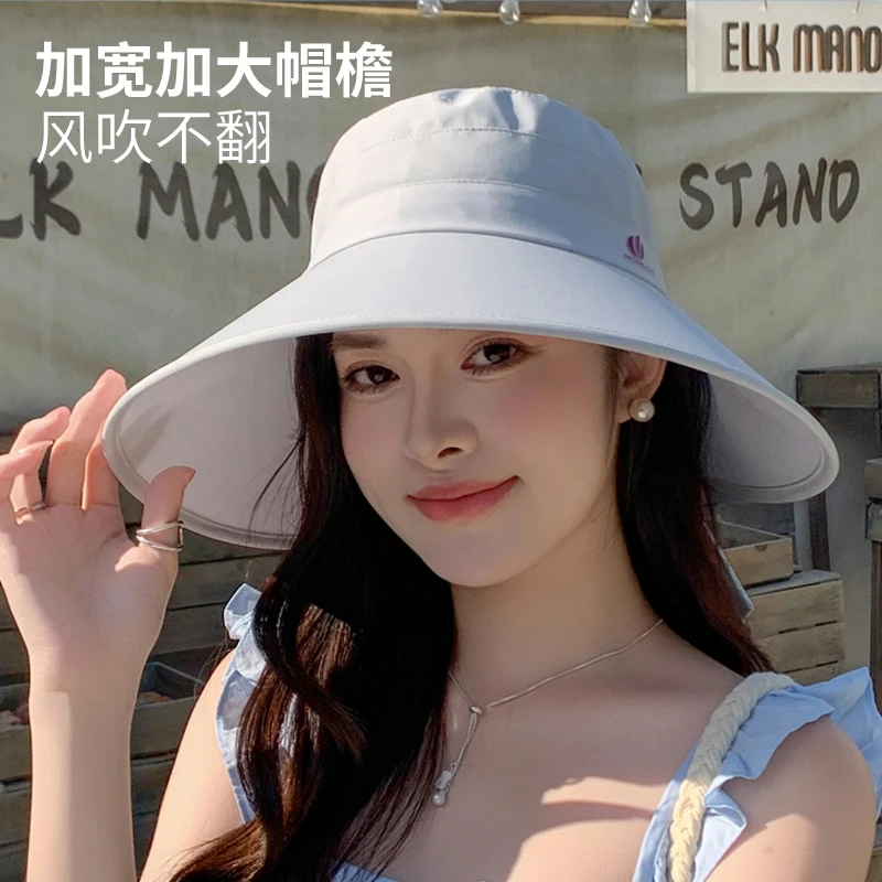 大帽檐全顶帽子女春夏新款防晒遮阳韩系渔夫帽百搭休闲大檐渔夫帽