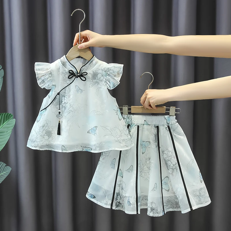 汉服女童夏季国风超仙套装儿童新中式唐装小女孩夏装洋气薄款衣服