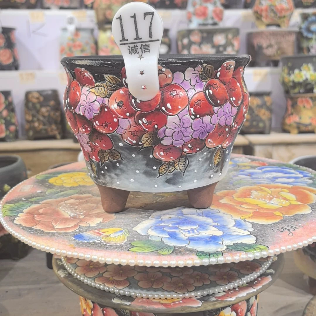 红泥花盆景德镇花盆