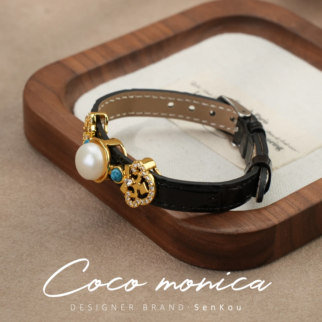 【小霞珠宝】原创珍珠三种气质手链轻奢小众珍珠手表罗盘时尚AS759