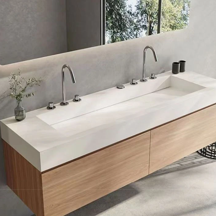 2025新款现代意式极简岩板浴室柜一体盆洗漱台卫生间洗手台洗脸盆