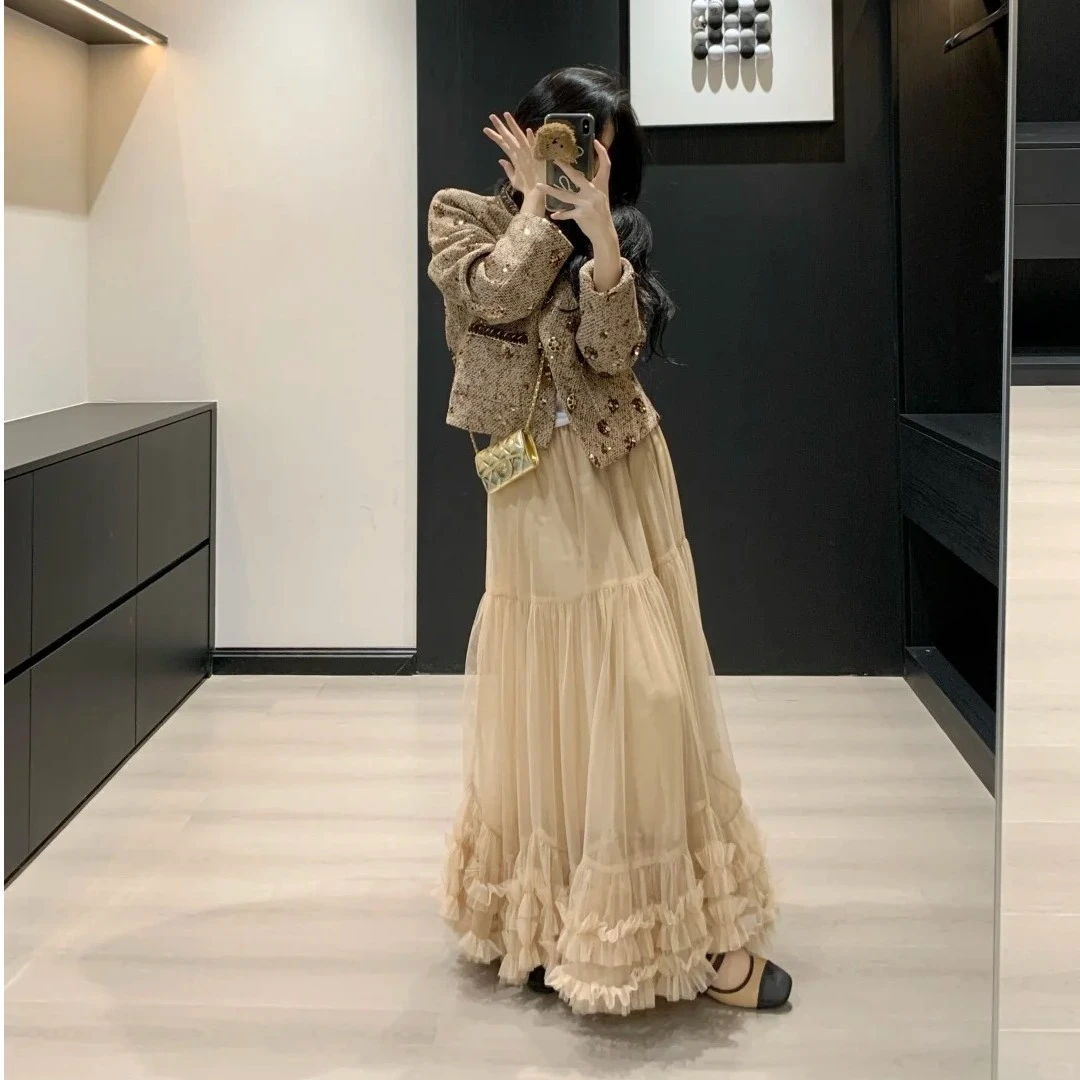 时尚高级时尚小香风宽松显瘦外套女2025秋季新款绝美气质半身裙