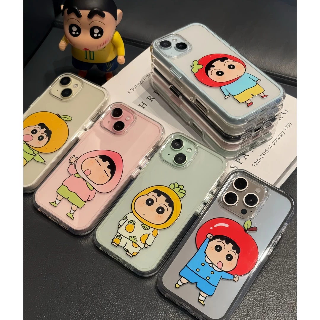 夕与空菠萝头小新适用苹果16promax炫彩手机壳15/14创意13/12/11