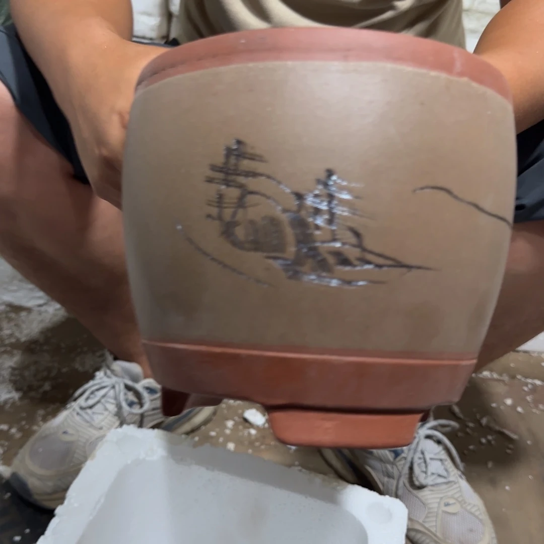 紫砂花盆口径20厘米