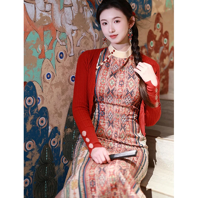 红色旗袍女2025新款夏季新中式改良年轻款少女无袖清冷感高端大气