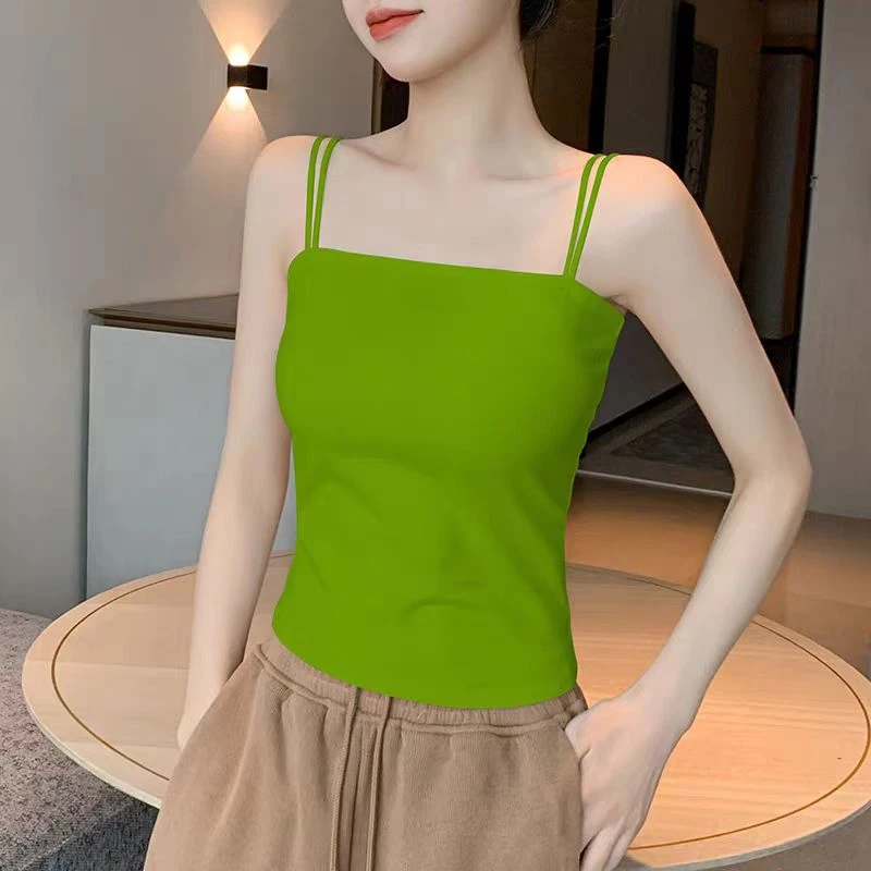 A13黑色吊带背心女夏季外穿搭配