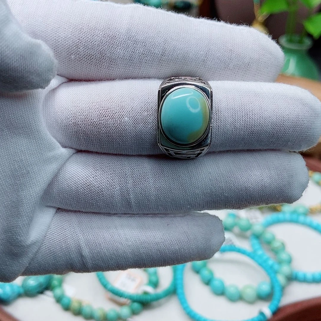 绿松石银S925镶嵌手链