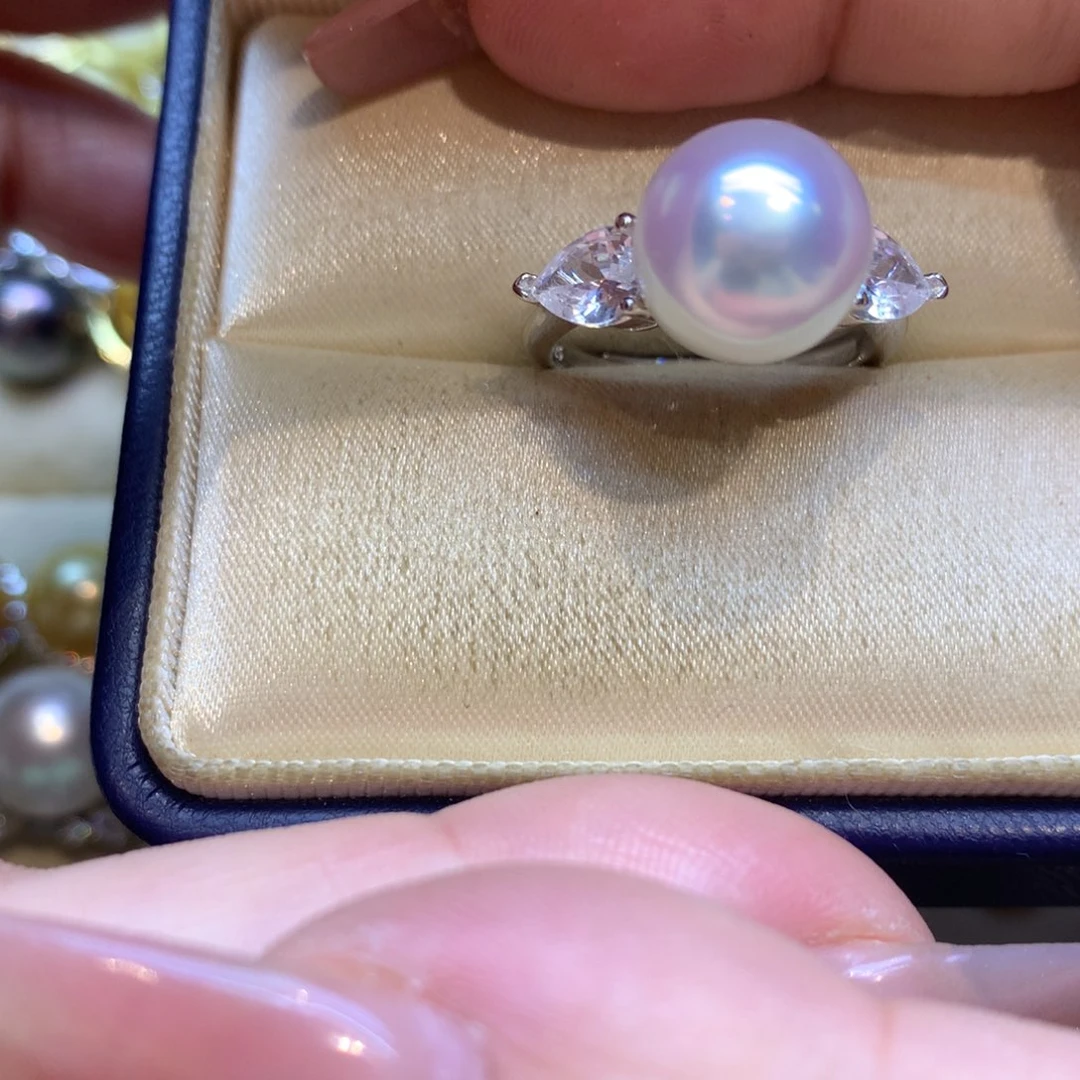 银S925镶嵌戒指海水珍珠