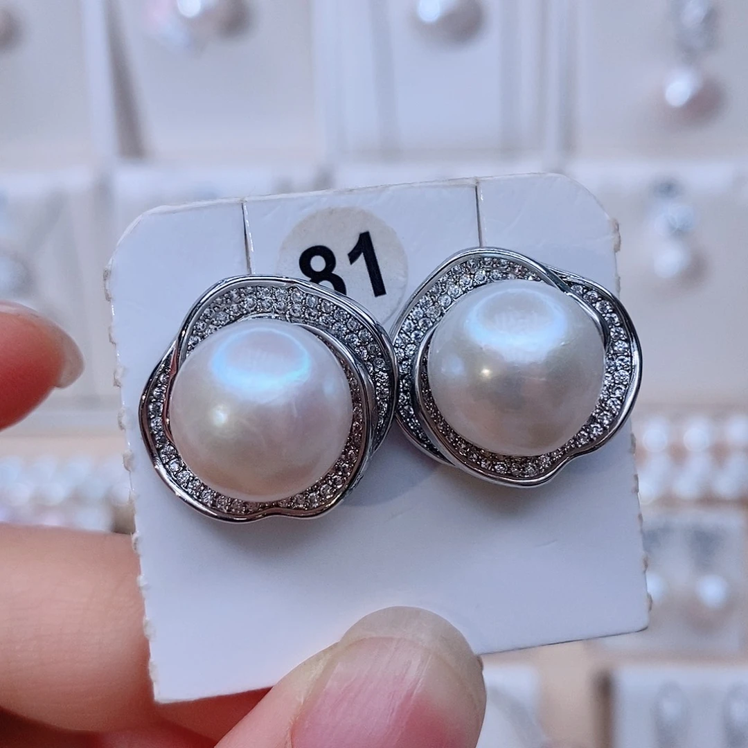 项链银S925镶嵌淡水珍珠