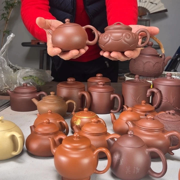 紫泥茶壶新年福利对壶仿古如意加西施壶