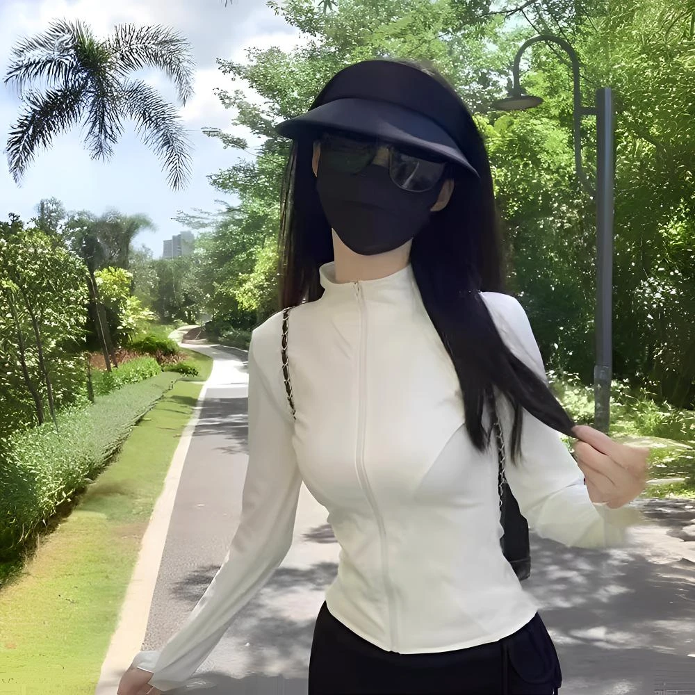 【网红同款】白色冰丝防晒衣女款夏季2025新款修身防晒服防紫外线