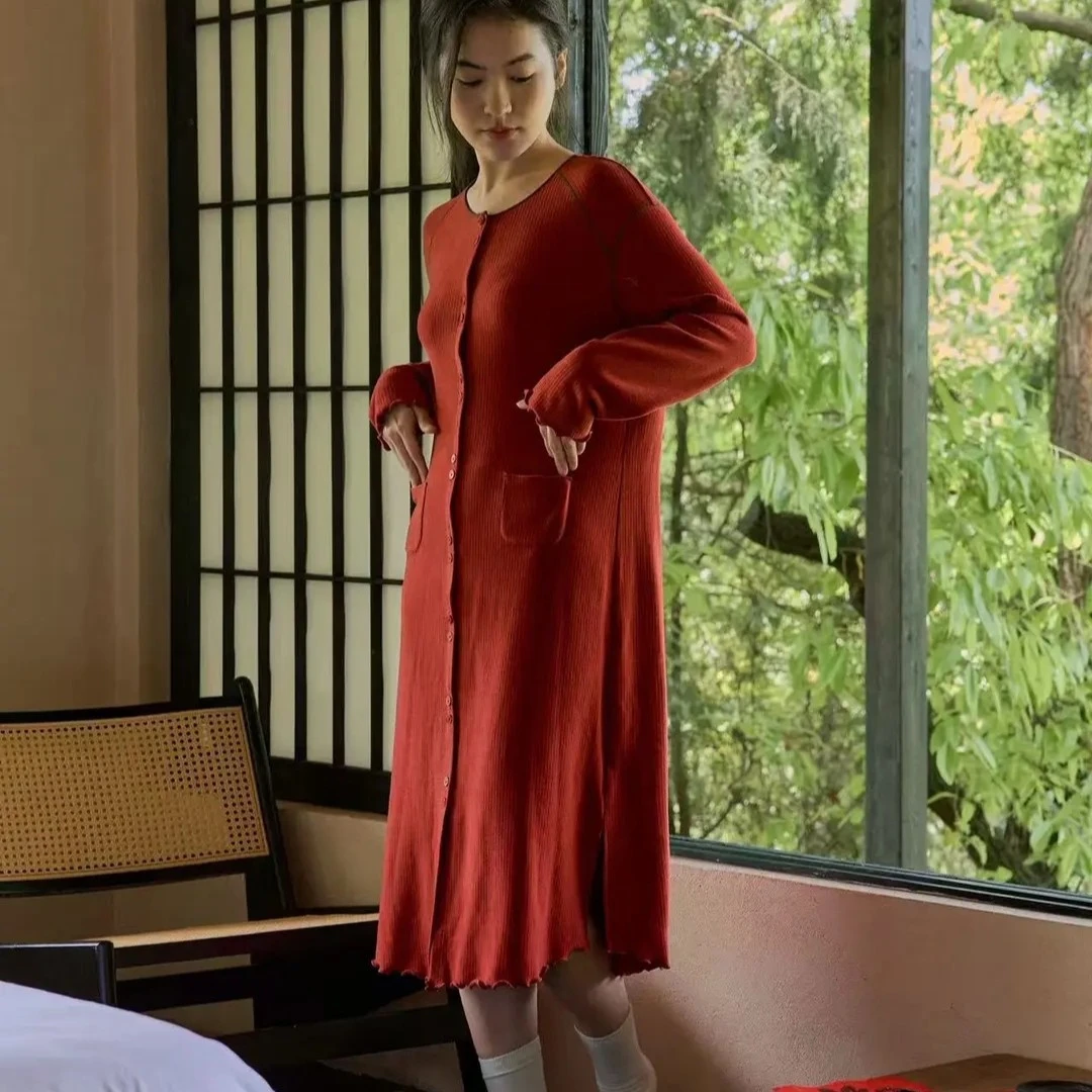 《小慢姐甄选》朵朵可可25秋冬磨绒家居裙CQ198