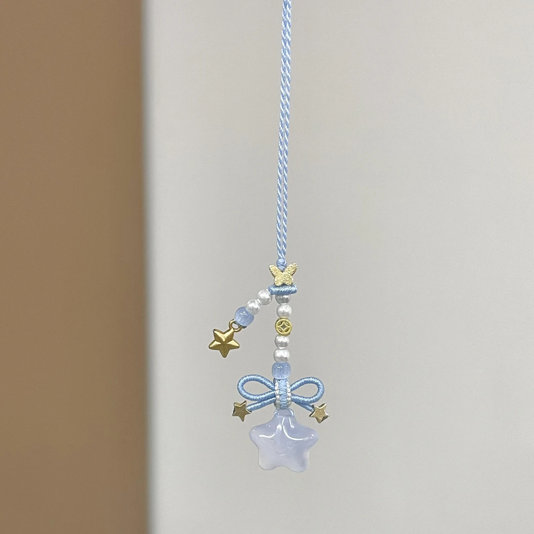 「透亮的星」新款海蓝色星星编绳挂件多巴胺包挂挂绳百搭时尚可爱款