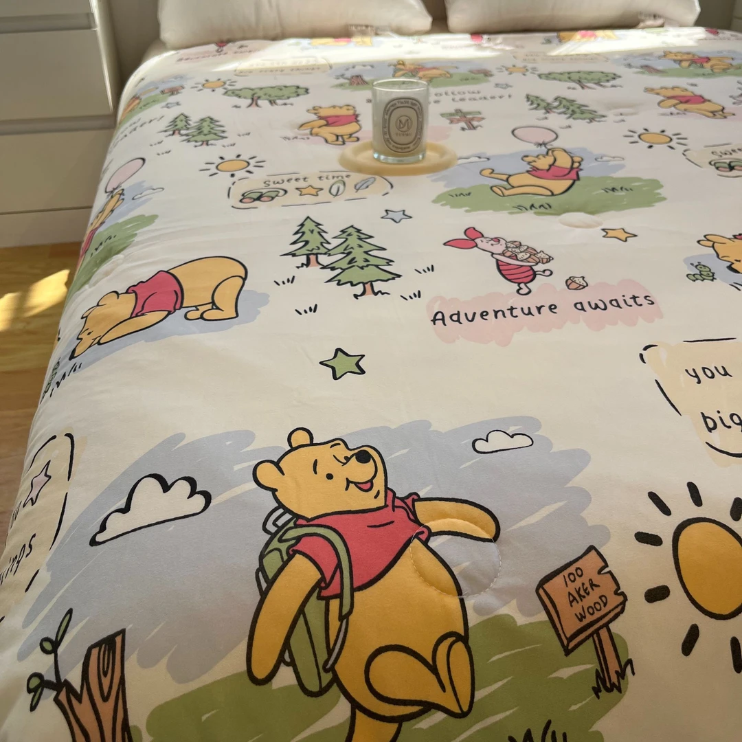 A类针织夏凉被维尼小熊薄被凉感云柔被空调被被芯可机洗柔软舒适