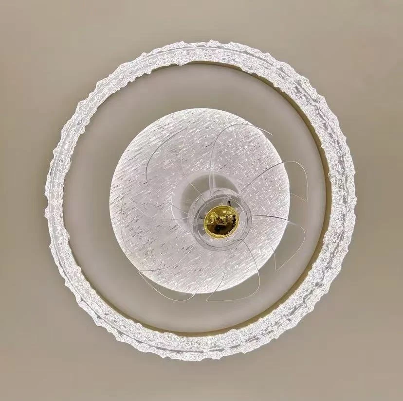 新款轻奢简约360度摇头卧室风扇灯led家用书房餐厅风扇吸顶灯