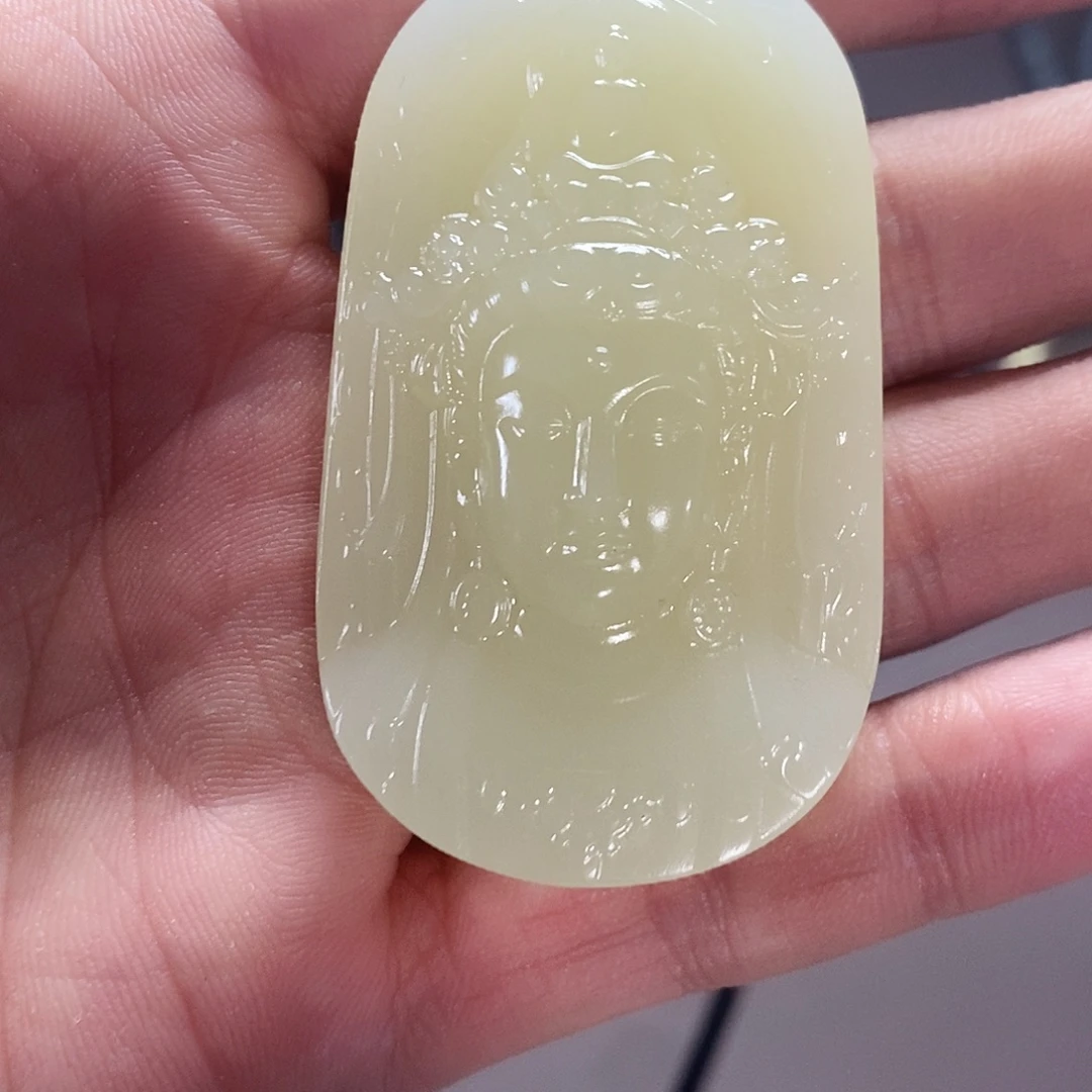 玉度母观音双面雕工