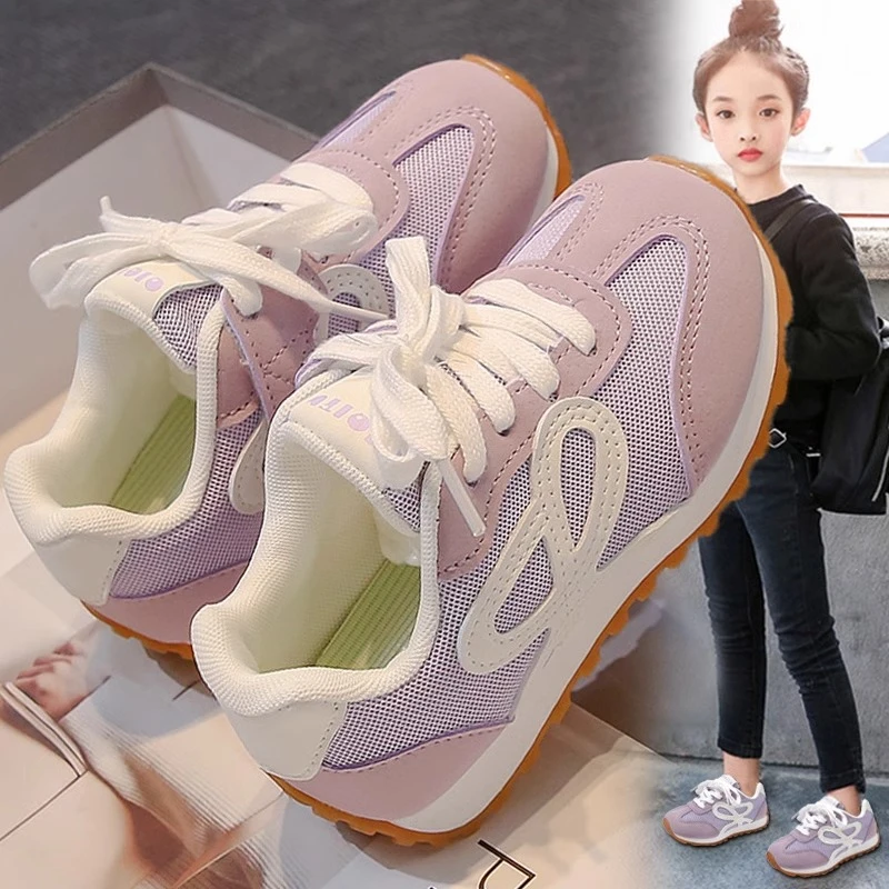 ABC女童鞋春秋季2025新款儿童休闲运动鞋女孩软底防滑德训阿甘鞋