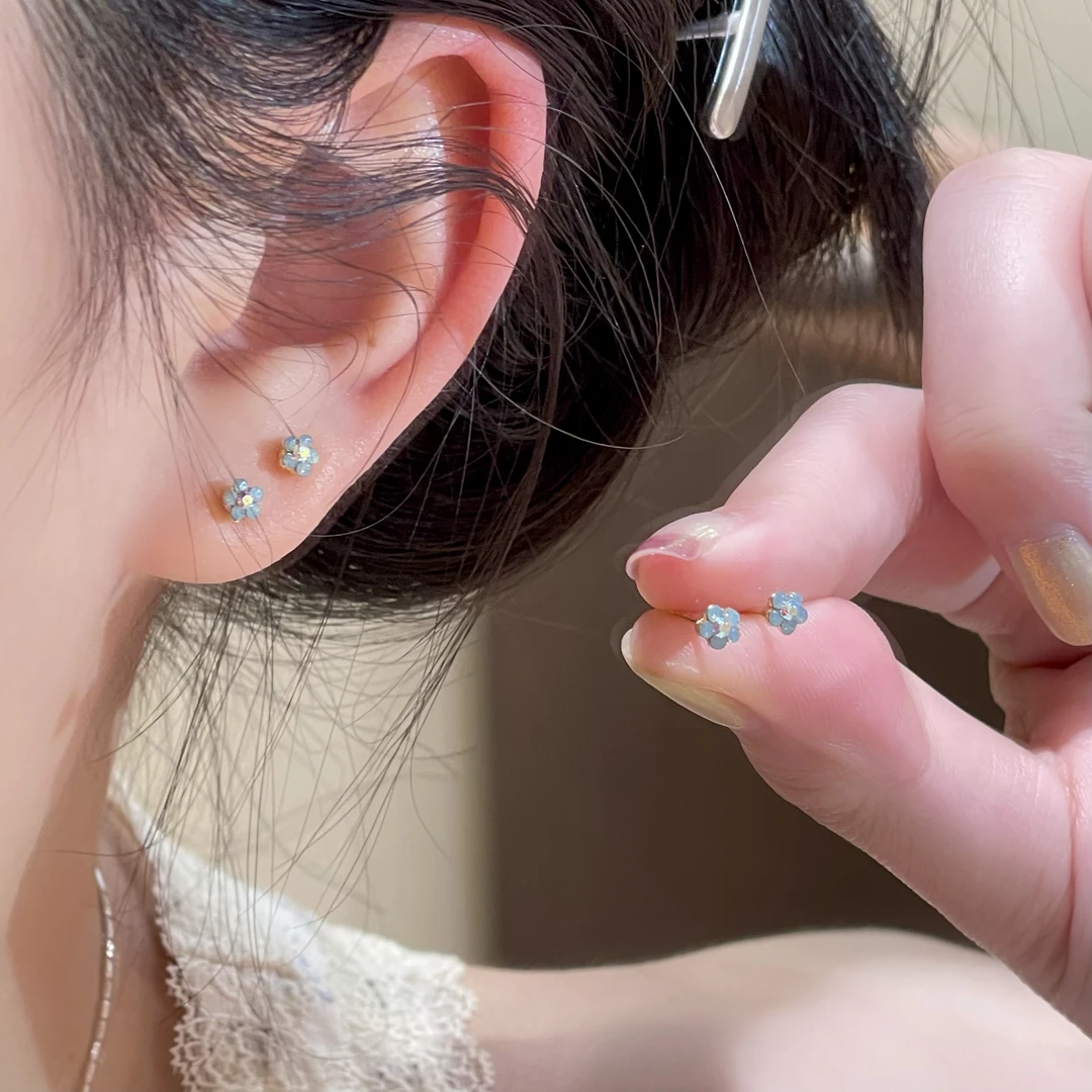 F311小花耳钉小众百搭时尚轻奢小巧个性温柔精致