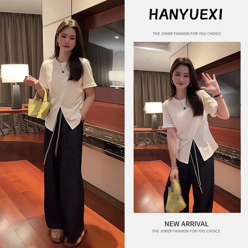 夏季一整套女装2025年新款韩版气质休闲减龄短袖上衣休闲裤两件套