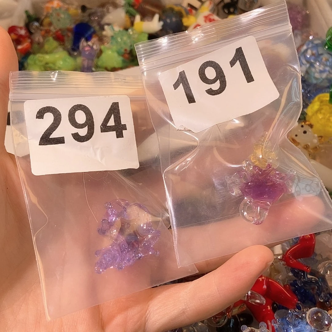 琉璃手工艺品璠*一对水母