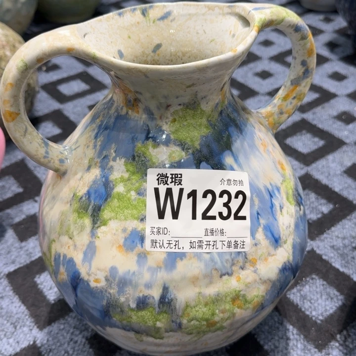 椿***尔瓷片景德镇微瑕花器编码1232高33口8默认无孔