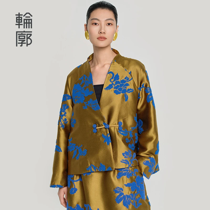 轮廓金缕衣中式国风绣花时尚上衣复古百搭宽松通勤短外套L251Y033