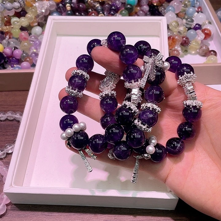 水晶手链未镶嵌14紫晶