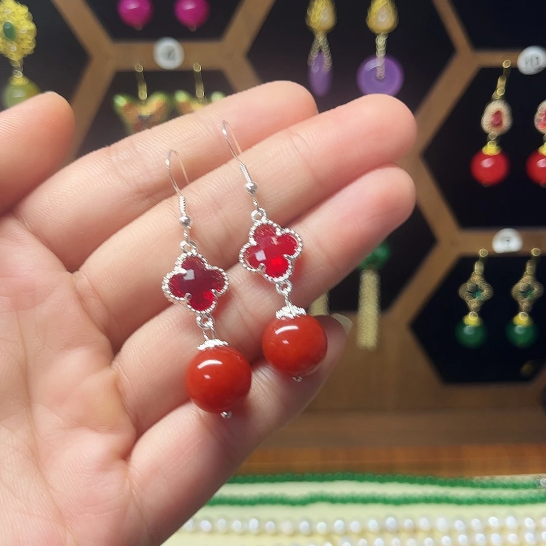 锆石纯铜合金耳饰