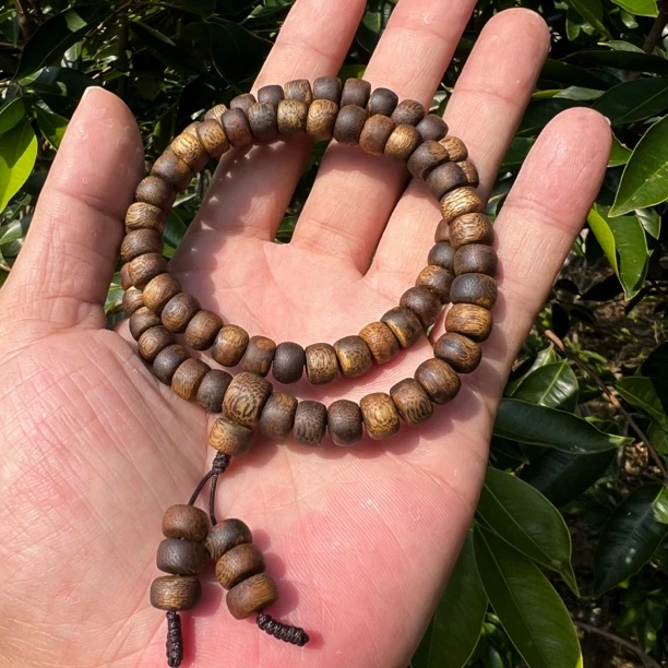 沉香手串算盘珠双圈卡8mm/15克天然奇楠沉香花蜜香手串手链