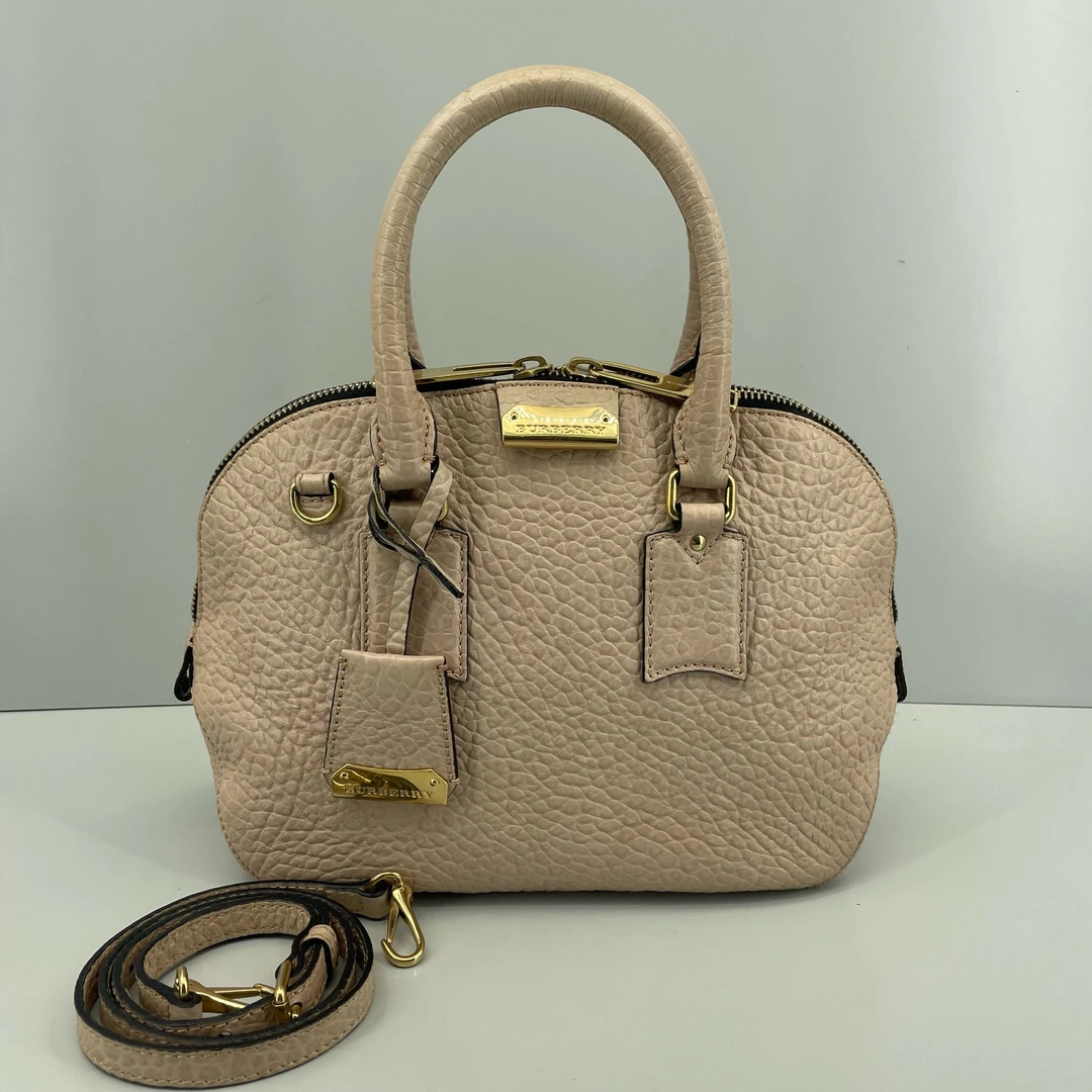95新 BURBERRY/博柏利 优选/浅棕色大号贝壳包 32×24×12 Z061827