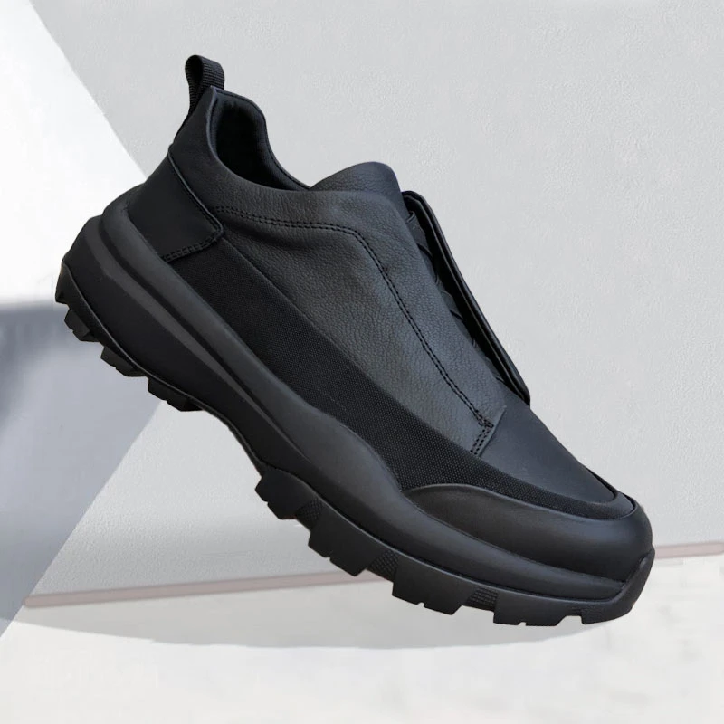 皮鞋男真皮百搭软底透气韩版运动鞋头层牛皮休闲男鞋厚底高档男鞋