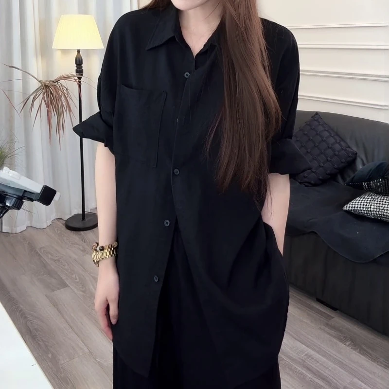 2025年秋季新款长袖防晒衬衫女宽松休闲通勤上衣舒适显瘦简约开衫