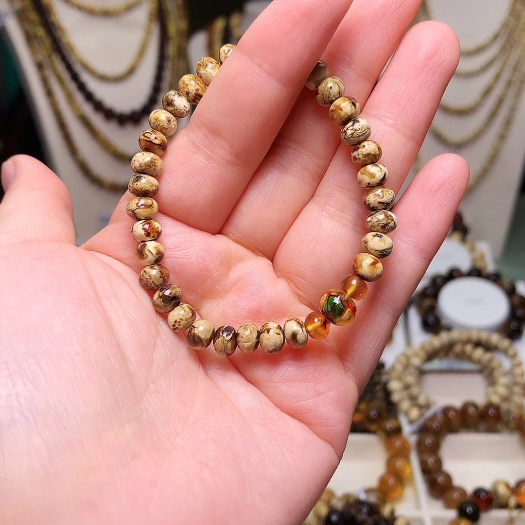 琥珀未镶嵌裸石6/干白瓷白单圈-54