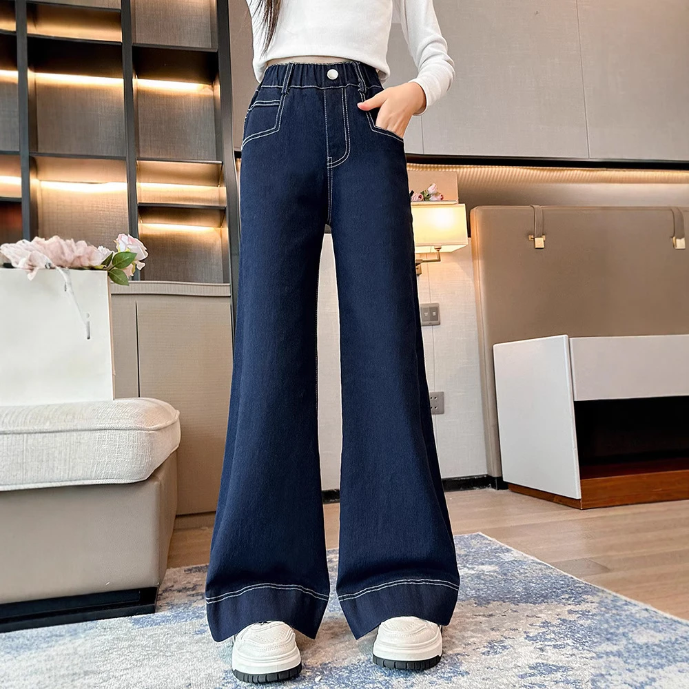 牛仔裤男童女童时尚流行休闲韩版宽松百搭直筒春秋显瘦垂感儿童潮