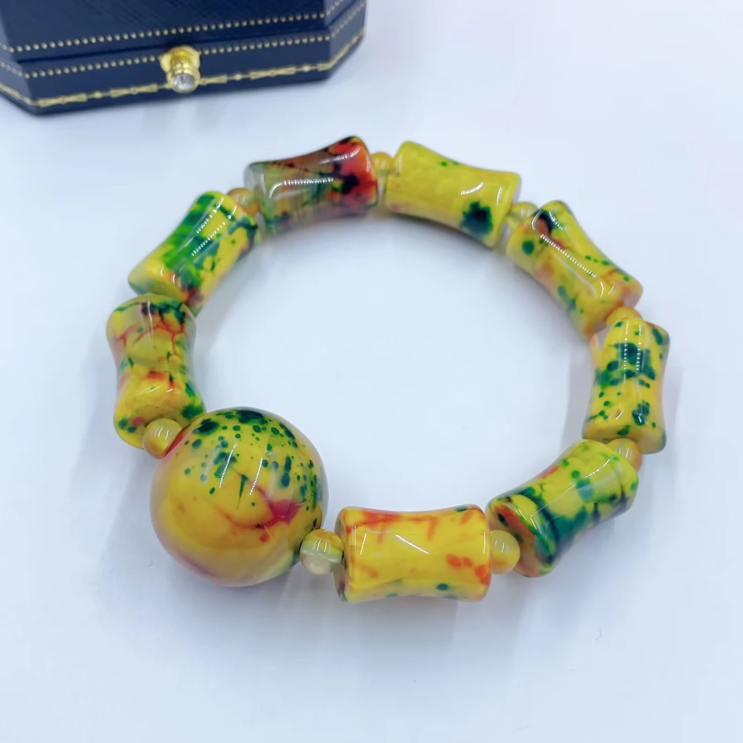 2825 黄色长款手串多样性发货