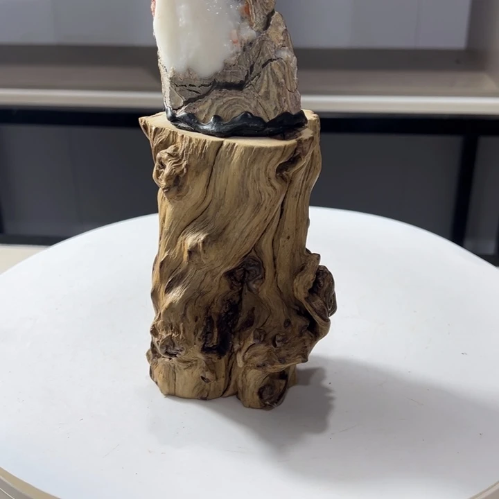 木石榴木榴疤底座摆件
