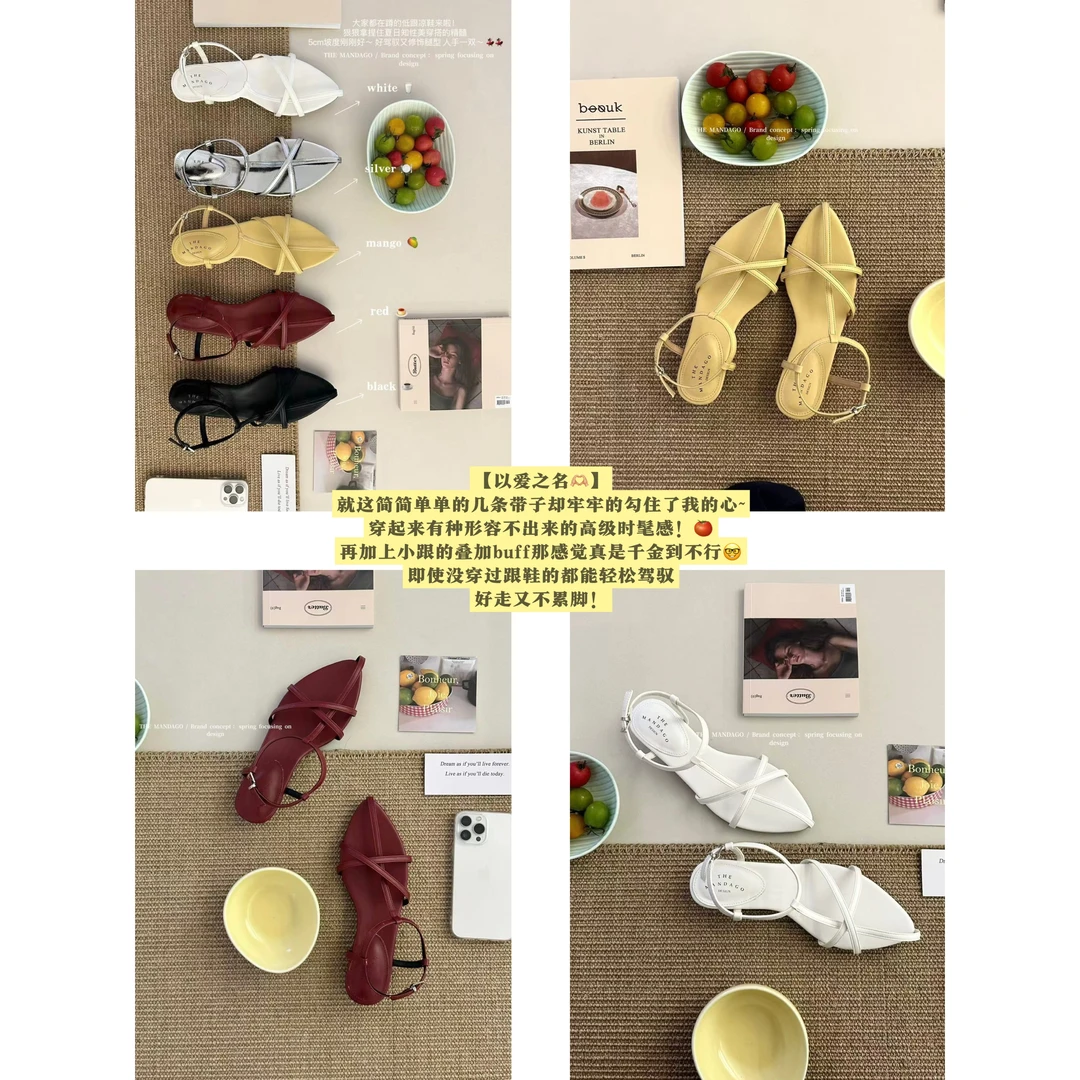 L-MY-11#『以爱之名』好驾驭又修饰腿型的~设计感绑带低跟凉鞋