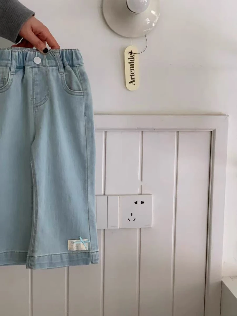 XZM-1534-儿童时尚百搭牛贴标牛仔裤（春款）