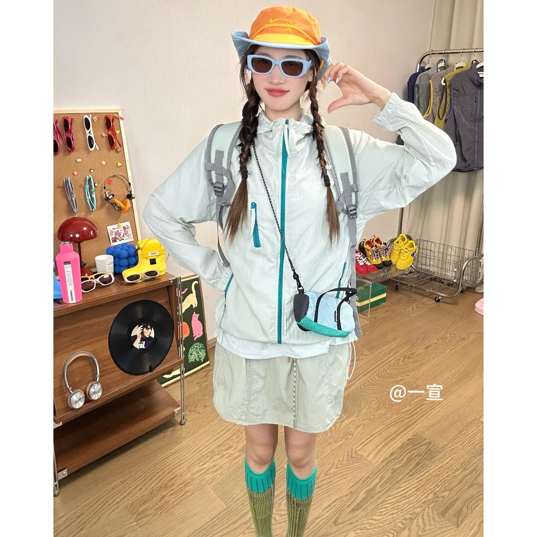 “冰川呼吸孔” UPF50+夏季冰丝薄款透气宽松男女同款原纱防晒衣